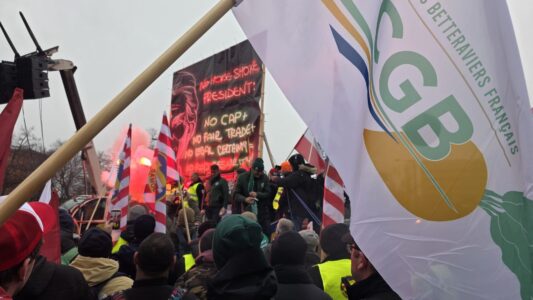 Les planteurs de la CGB sont très présents. Les agriculteurs tirent leurs dernières cartouches à Strasbourg